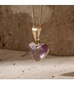 Dije de Amatista en Forma de Corazón Grande