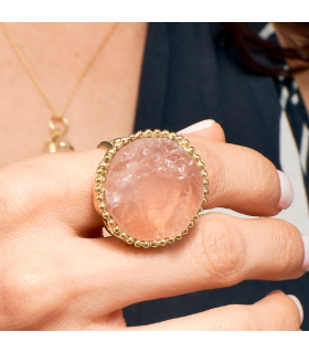 anillo Cuarzo Rosa Diva