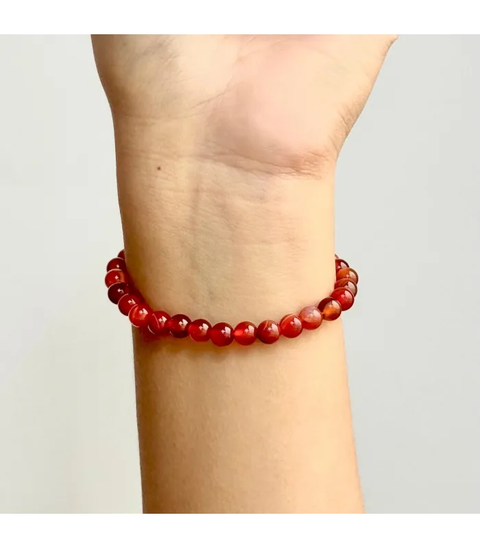 PULSERA BOLITAS CORNALINA