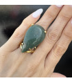 anillo Cuarzo Verde Gota