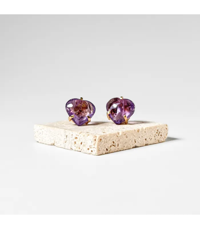 ARETES CURVED HEART - AMATISTA