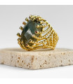 anillo Labradorita con Brillo