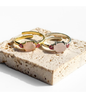 Anillo Nubelle Cuarzo Rosa