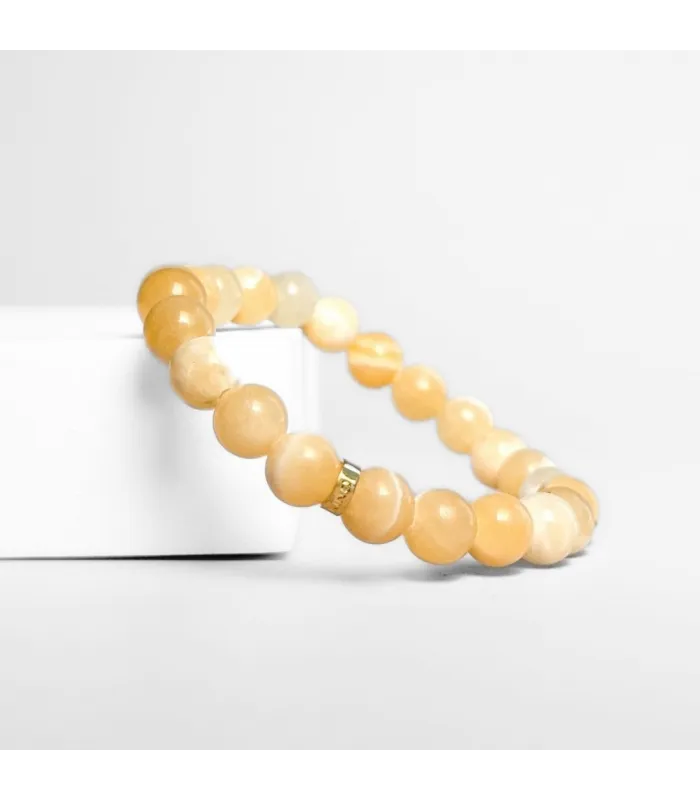 PULSERA BOLITAS AGATA AMARILLA