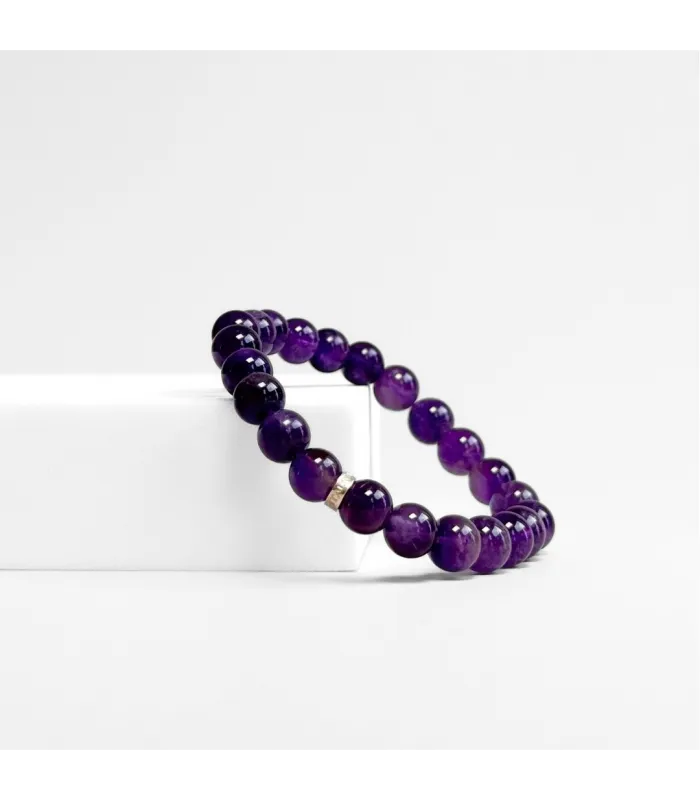 PULSERA BOLITAS AMATISTA