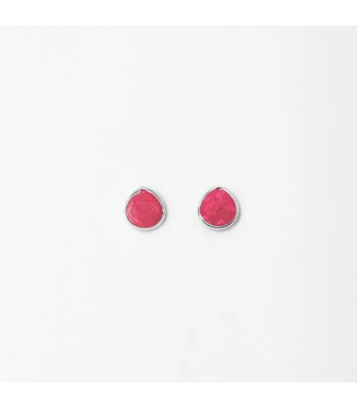 Aretes de Agata Rosa forma gotita
