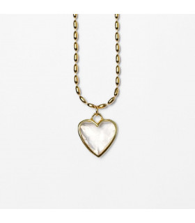 Collar de Cuarzo Cristal con dije en forma de corazón
