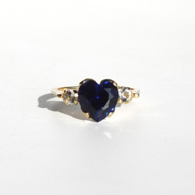 Anillo alicia corazon cuarzo azul con white topaz