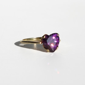 Anillo sol corazon Topacio morado