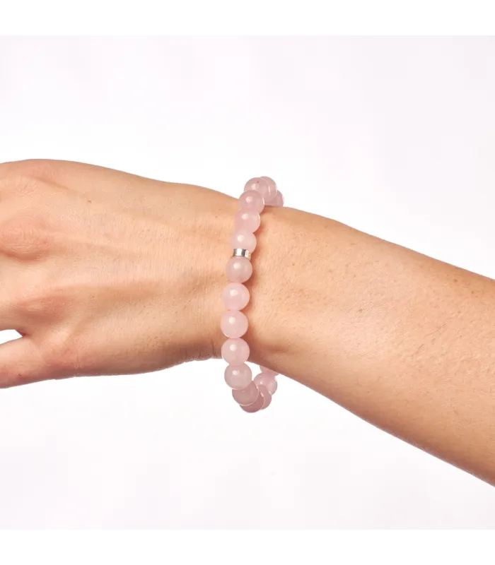 PULSERA BOLITAS CUARZO ROSA