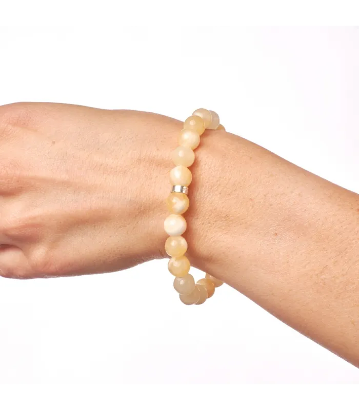 PULSERA BOLITAS AGATA AMARILLA