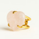 ANILLO CURVED HEART - CUARZO ROSA