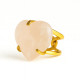 ANILLO CURVED HEART - CUARZO ROSA