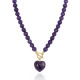 COLLAR BOLITAS CORAZON AMATISTA 45CM