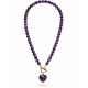 COLLAR BOLITAS CORAZON AMATISTA 45CM