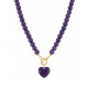COLLAR BOLITAS CORAZON AMATISTA 45CM