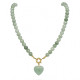 COLLAR BOLITAS CORAZON AGUAMARINA 45CM