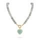 COLLAR BOLITAS CORAZON AGUAMARINA 45CM