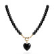COLLAR BOLITAS CORAZON ONIX 45CM