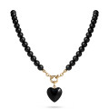 COLLAR BOLITAS CORAZON ONIX 45CM