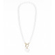 COLLAR BOLITAS CORAZON CUARZO CRISTAL 45CM