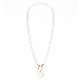 COLLAR BOLITAS CORAZON CUARZO CRISTAL 45CM