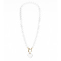 COLLAR BOLITAS CORAZON CUARZO CRISTAL 45CM