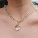 COLLAR BOLITAS CORAZON CUARZO CRISTAL 45CM