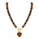 COLLAR BOLITAS CORAZON OJO DE TIGRE 45CM