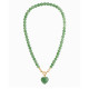 COLLAR BOLITAS CORAZON CUARZO VERDE 45CM
