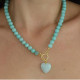 COLLAR BOLITAS CORAZON AMAZONITA