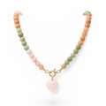 COLLAR BOLITAS CORAZON CALCITA OTOÑAL 45CM