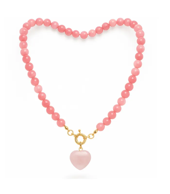 COLLAR BOLITAS CORAZON STRAWBERRY 45CM