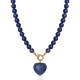 COLLAR BOLITAS CORAZON LAPISLAZULI 45CM
