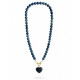 COLLAR BOLITAS CORAZON LAPISLAZULI 45CM