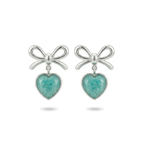 ARETES MAGIC GIFT PLATA - AMAZONITA