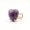 ANILLO CURVED HEART FACETADO - AMATISTA