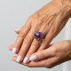 ANILLO CURVED HEART FACETADO - AMATISTA