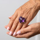 ANILLO CURVED HEART FACETADO - AMATISTA