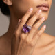 ANILLO CURVED HEART FACETADO - AMATISTA