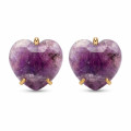 ARETES CURVED HEART FACETADO - AMATISTA