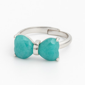 ANILLO LENGUAJE DEL CORAZON PLATA - AMAZONITA