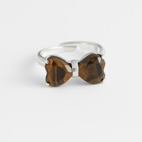 ANILLO LENGUAJE DEL CORAZON PLATA - OJO DE TIGRE