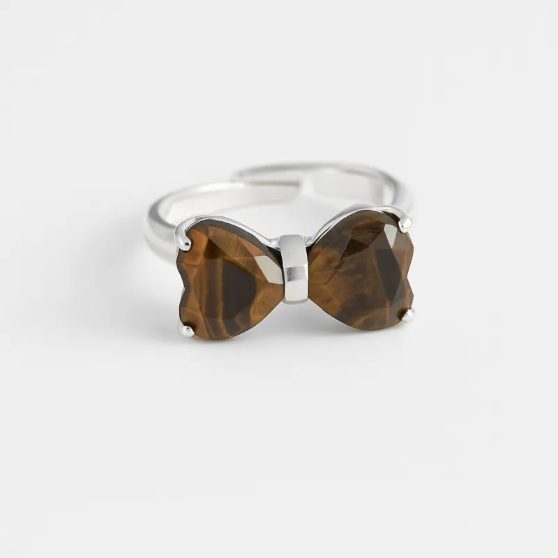 ANILLO LENGUAJE DEL CORAZON PLATA - OJO DE TIGRE