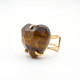 ANILLO CURVED HEART FACETADO - OJO DE TIGRE
