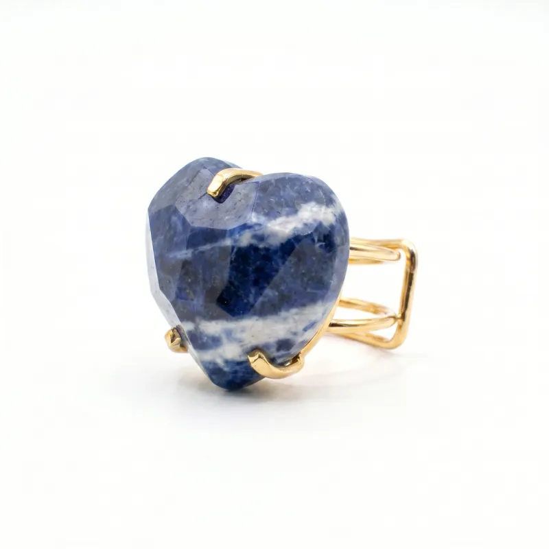 ANILLO CURVED HEART FACETADO - SODALITA