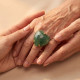 ANILLO CURVED HEART FACETADO - CUARZO VERDE
