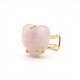 ANILLO CURVED HEART FACETADO - CUARZO ROSA