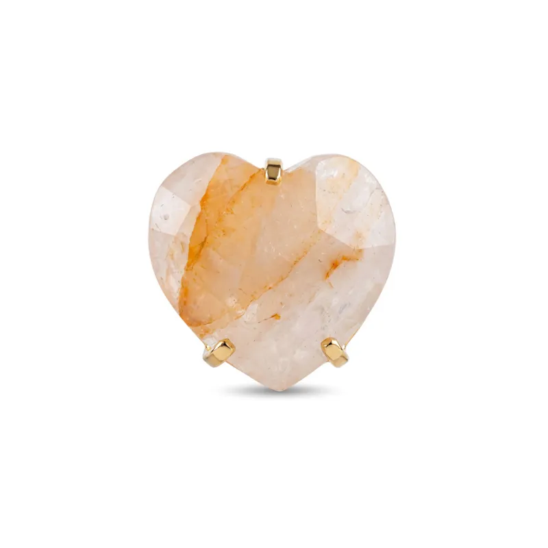 ANILLO CURVED HEART FACETADO - GOLDEN HEALER