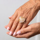 ANILLO CURVED HEART FACETADO - GOLDEN HEALER